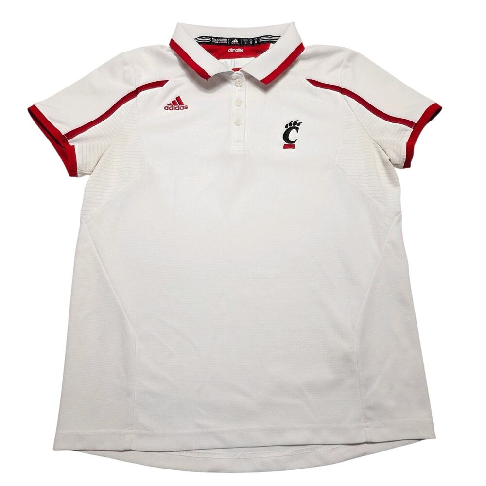 Cincinnati Bearcats Adidas Climalite Polo Women's White Size Large NCAA Logo